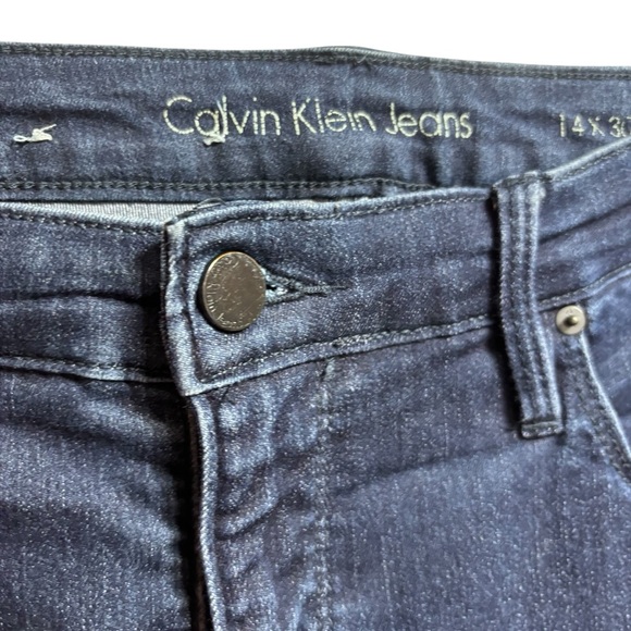 Calvin Klein Jeans Womens 14x30 Dark Indigo Straight‎ Leg Denim Blue Pants #705 - Picture 4 of 12